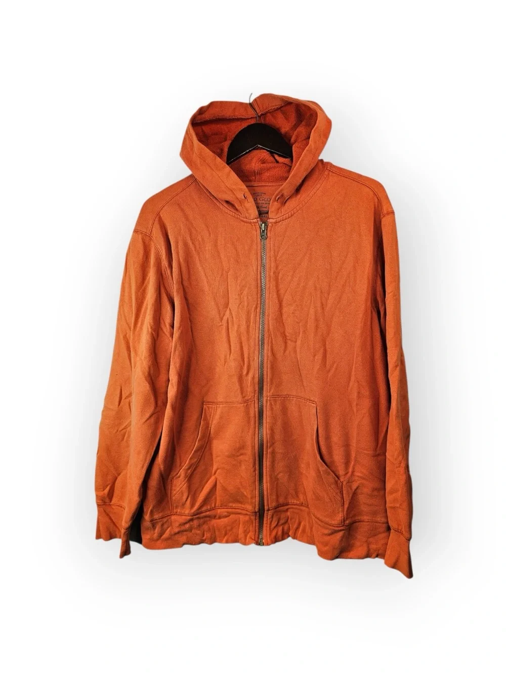 Faded Glory Burnt Orange Full Zip Hoodie Sweatshirt Large_2